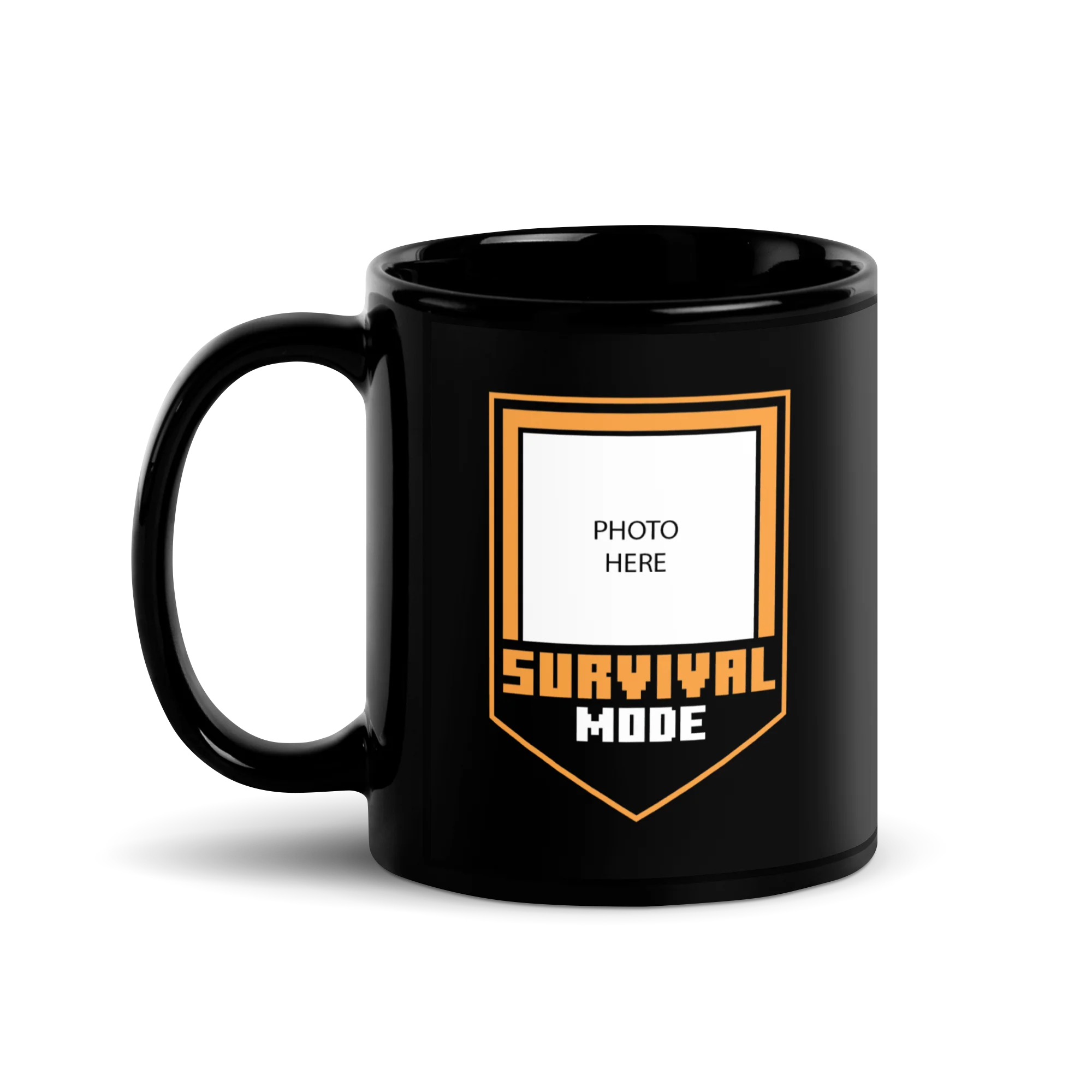 Minecraft Personalized Photo Black Mug Survival Mode