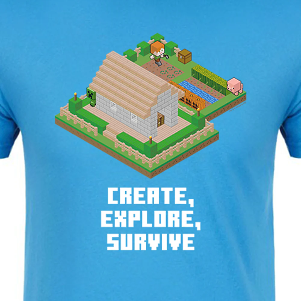 Minecraft Create, Explore, Survive Adult Short Sleeve T-Shirt - Image 2