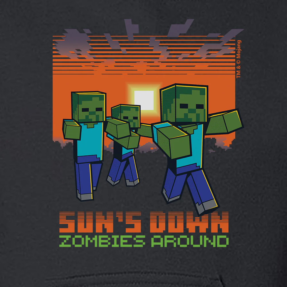 Minecraft Jolly Mobs Zombies Around Kids Pullover Hoodie - Image 2
