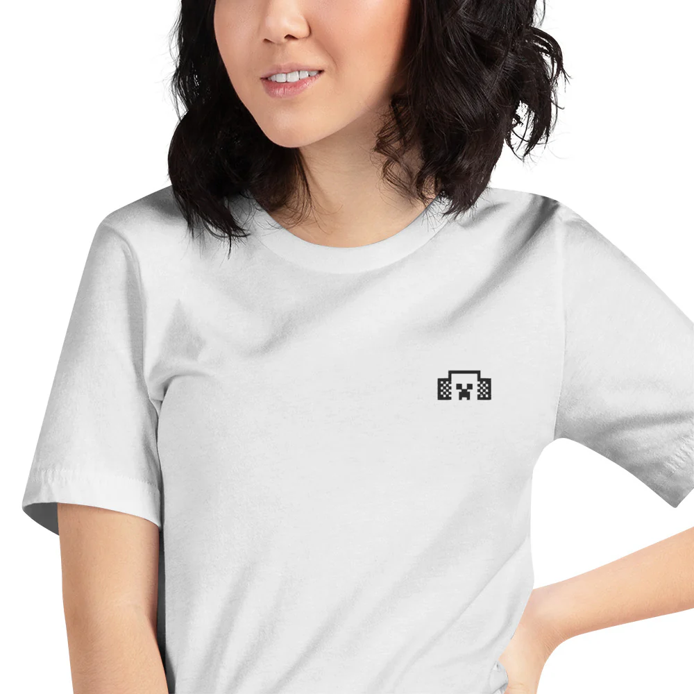 Minecraft Tuned In Creeper Embroidered Adult T-Shirt - Image 45